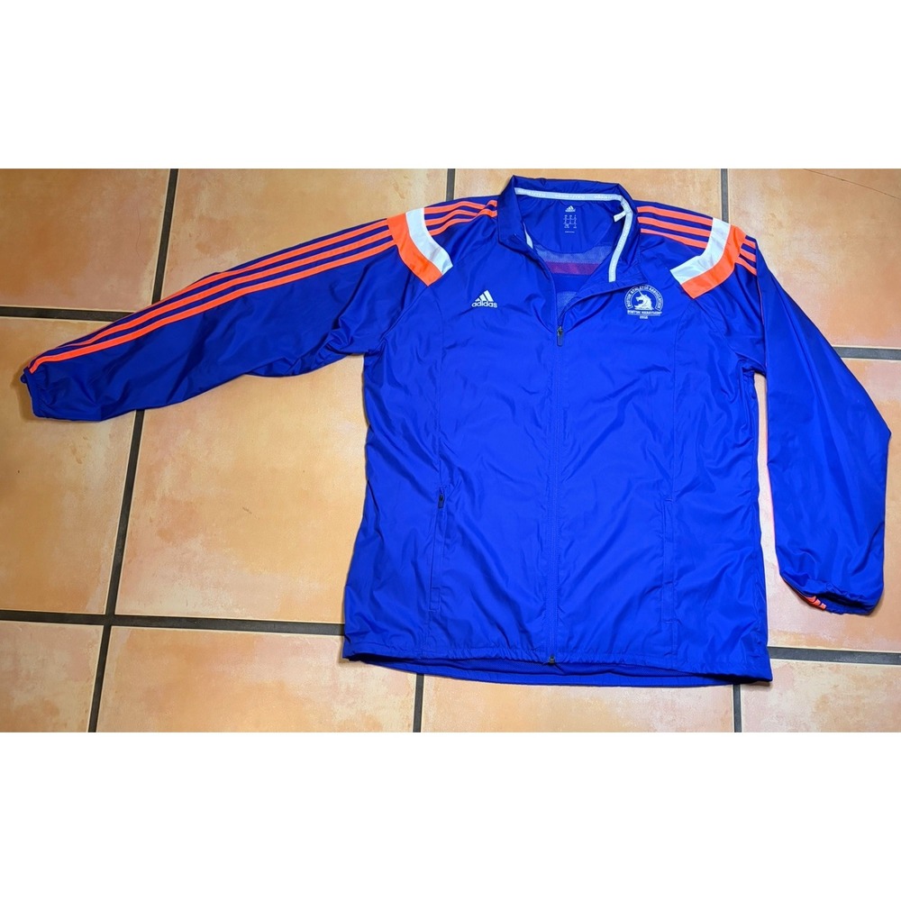 Official Adidas Boston Marathon 2015 X-Large Celebration Jacket Blue Orange